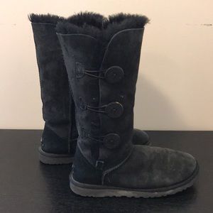 Ugg Tall Bailey 3 Triple Button Black Boots
